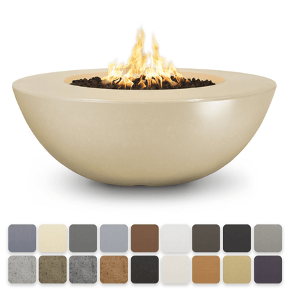 The Outdoor Plus 48" Sedona Wide Ledge GFRC Concrete Round Liquid Propane Fire Pit