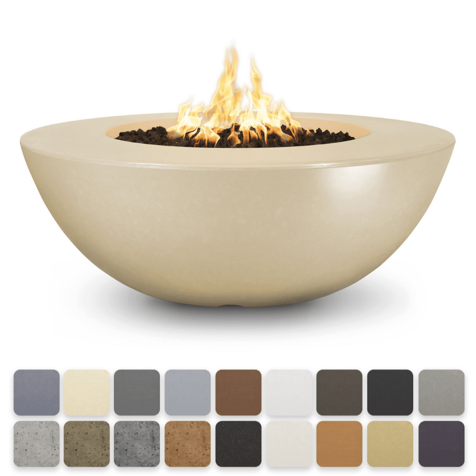The Outdoor Plus 48" Sedona Wide Ledge GFRC Concrete Round Natural Gas Fire Pit