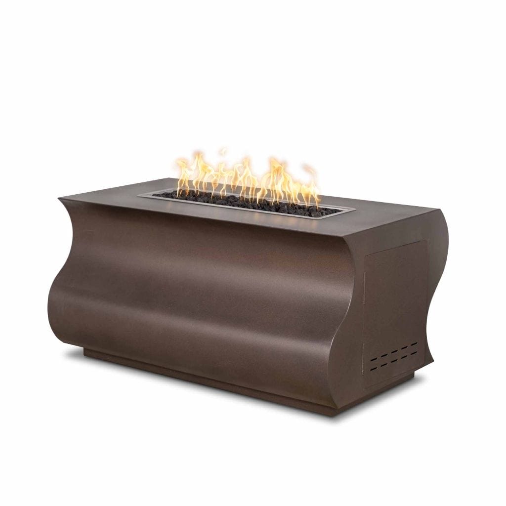 The Outdoor Plus 48" Tidal Copper & Corten Steel & Stainless Steel Rectangle Fire Pit