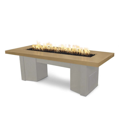 The Outdoor Plus 60" Alameda GFRC Smooth Concrete Top Rectangle Natural Gas Fire Pit Table - Match Lit