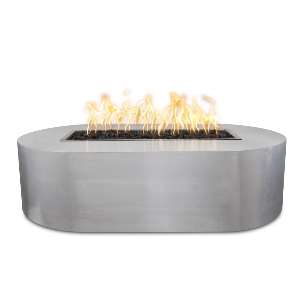 The Outdoor Plus 60" Bispo Copper & Corten Steel & Stainless Steel Rectangle Fire Pit