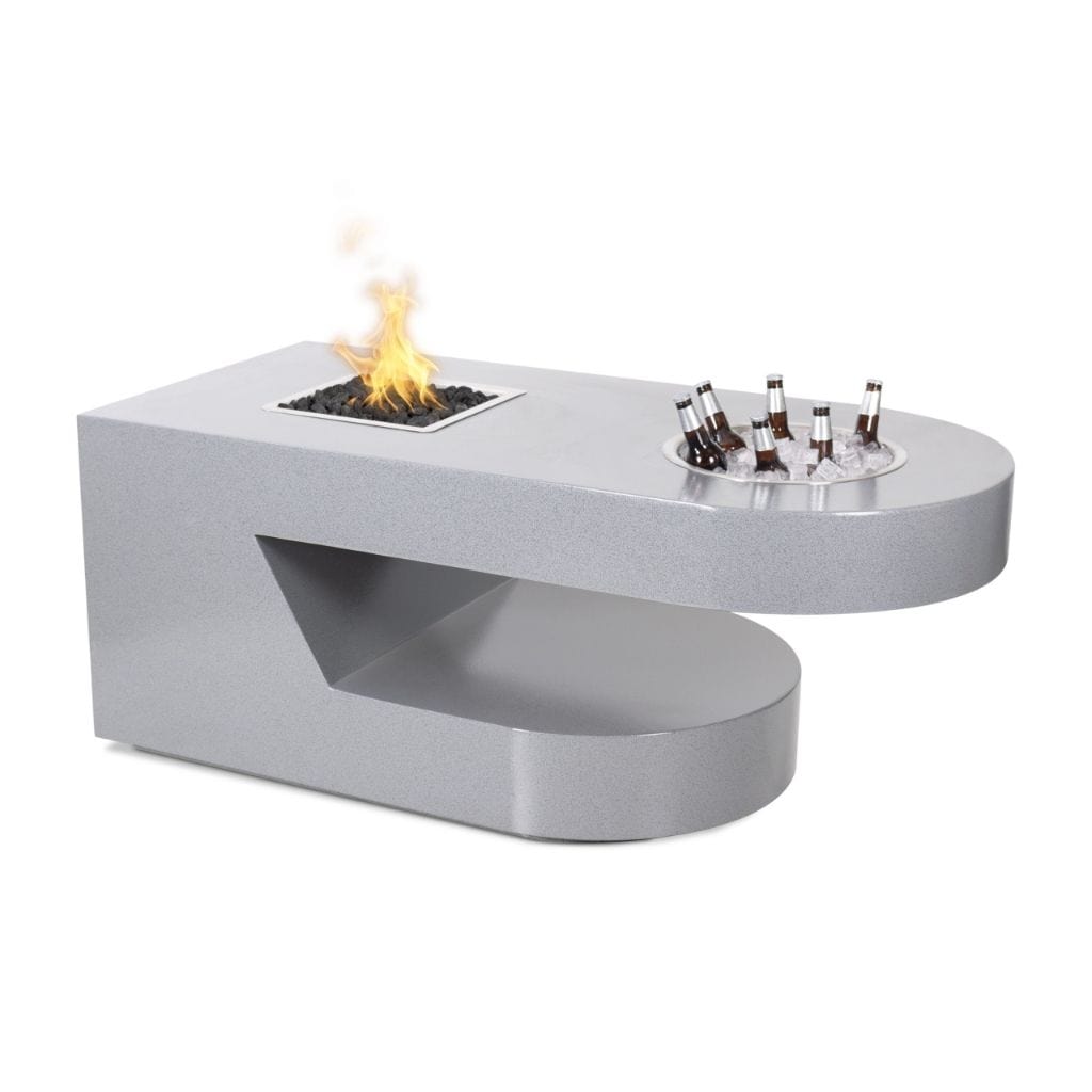 The Outdoor Plus 60" Dana Powder Coated Steel Rectangle Fire Pit Table