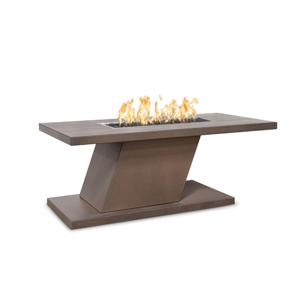 The Outdoor Plus 60" Imperial Copper & Corten Steel & Stainless Steel Rectangle Fire Pit - 24" tall