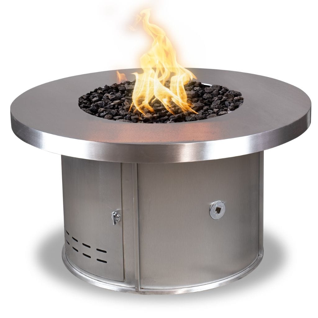 The Outdoor Plus 60" Mabel Copper & Corten Steel & Stainless Steel Round Fire Pit Table