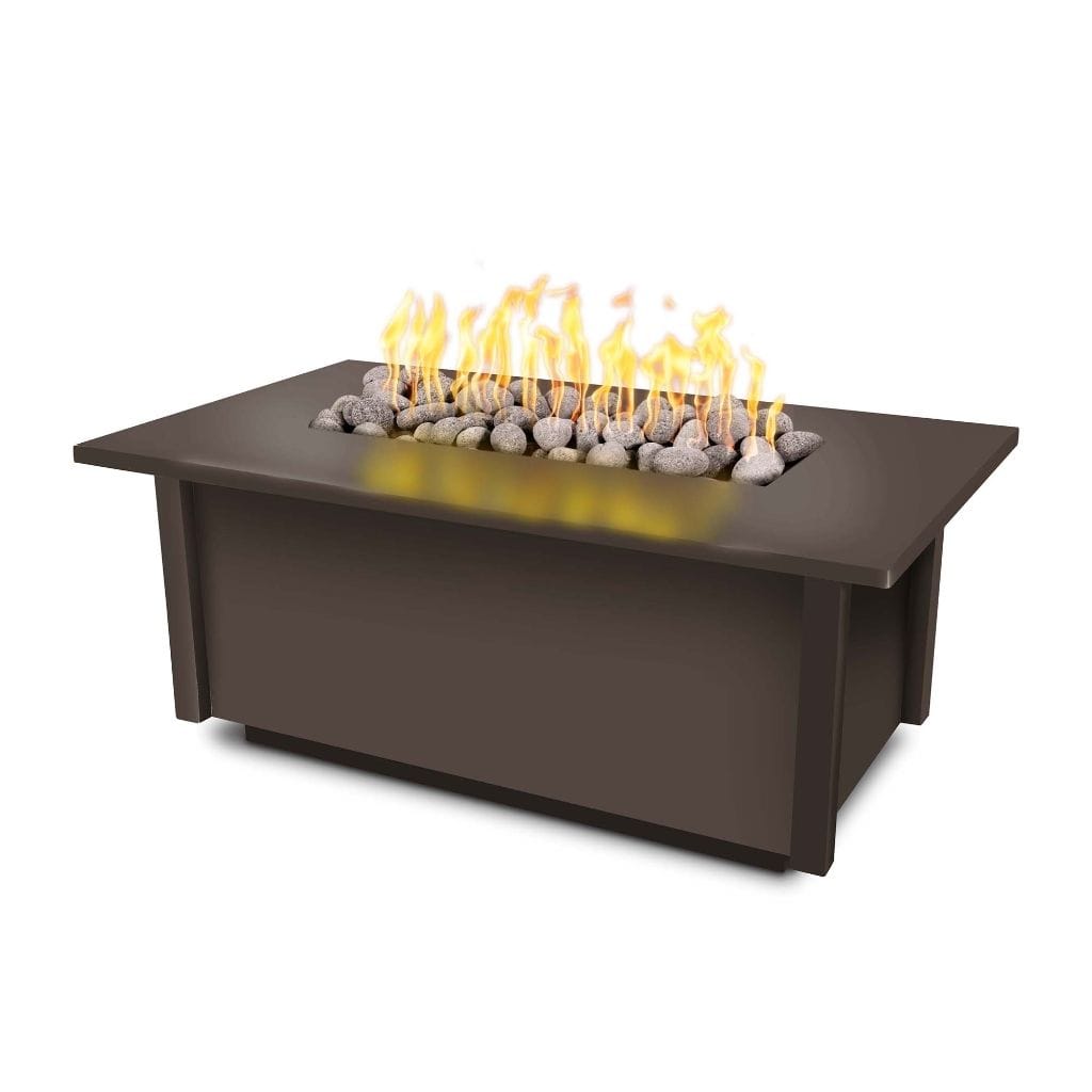 The Outdoor Plus 60" Salinas Powder Coated Steel Rectangle Fire Pit Table