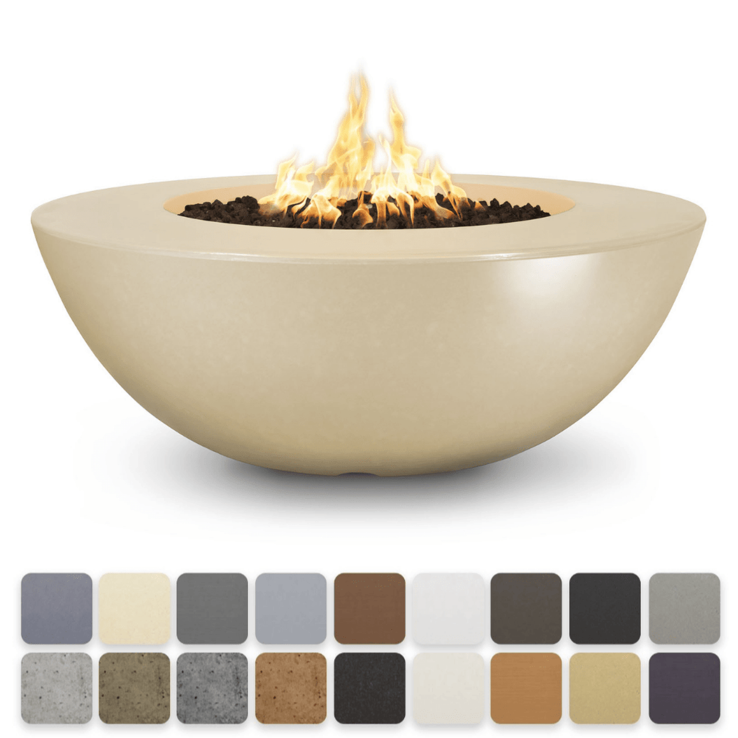 The Outdoor Plus 60" Sedona Wide Ledge GFRC Concrete Round Natural Gas Fire Pit