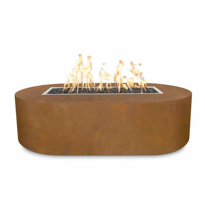 The Outdoor Plus 72" Bispo Copper & Corten Steel & Stainless Steel Rectangle Fire Pit