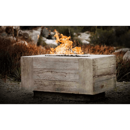 The Outdoor Plus 72" Catalina GFRC Wood Grain Concrete Rectangle Gas Fire Pit