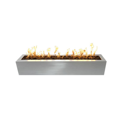 The Outdoor Plus 72" Eaves Copper & Corten Steel & Stainless Steel Rectangle Fire Pit