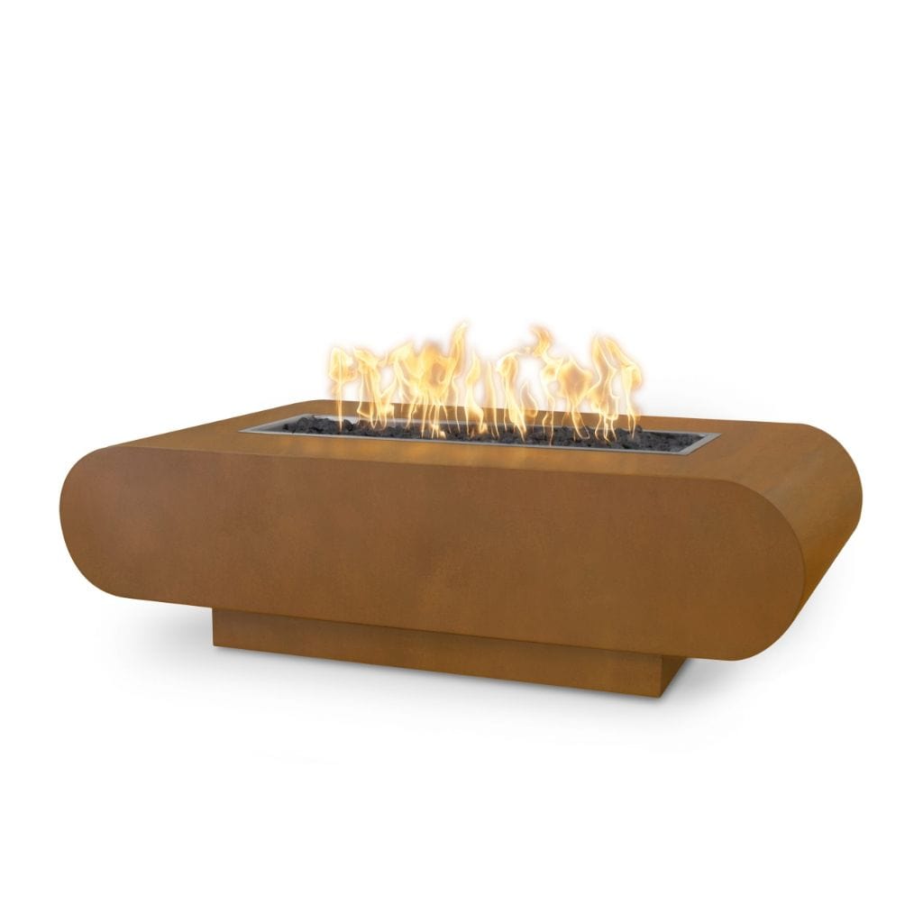 The Outdoor Plus 72" La Jolla Copper & Corten Steel & Stainless Steel Rectangle Fire Pit