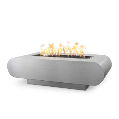 The Outdoor Plus 72" La Jolla Copper & Corten Steel & Stainless Steel Rectangle Fire Pit