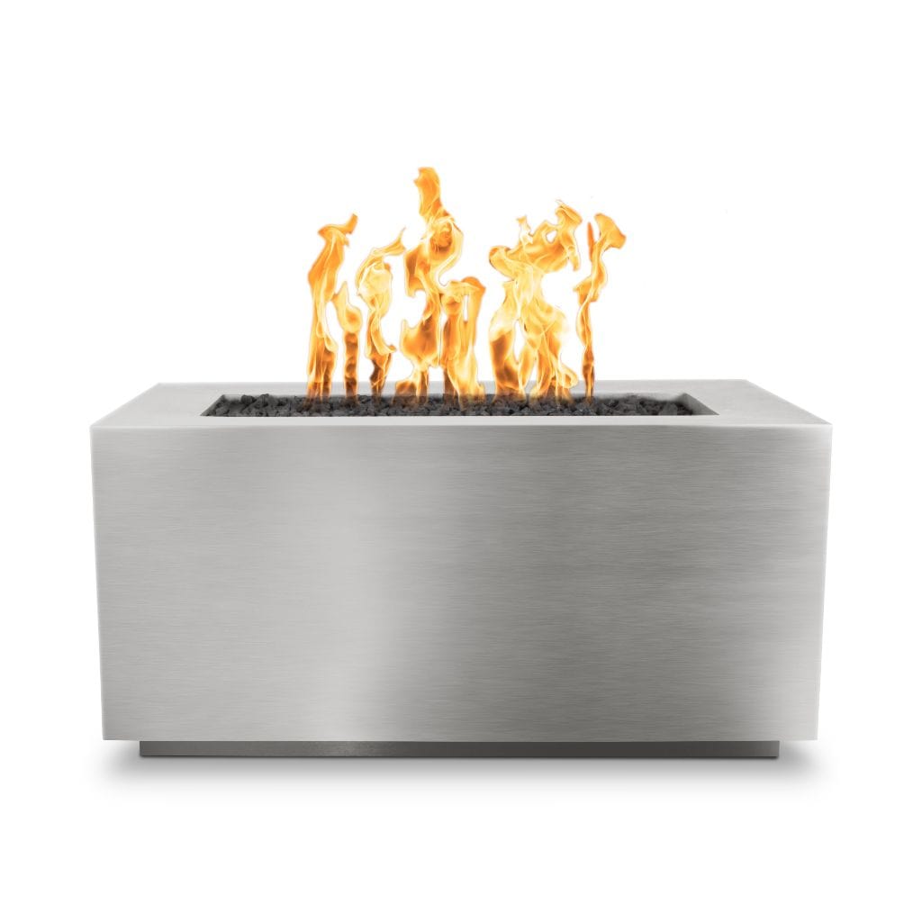 The Outdoor Plus 72" Pismo Copper & Corten Steel & Stainless Steel Rectangle Fire Pit Table