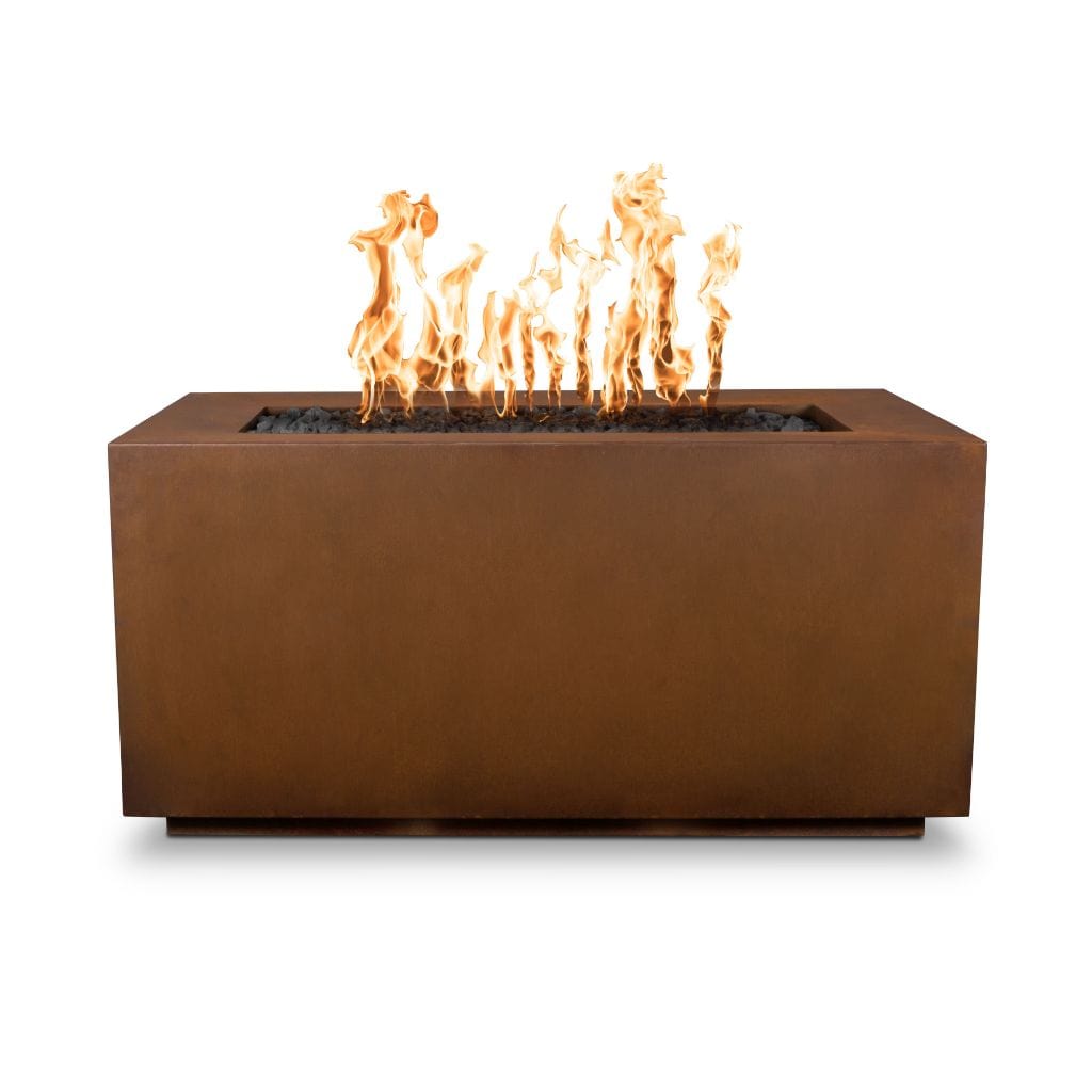 The Outdoor Plus 72" Pismo Copper & Corten Steel & Stainless Steel Rectangle Fire Pit Table