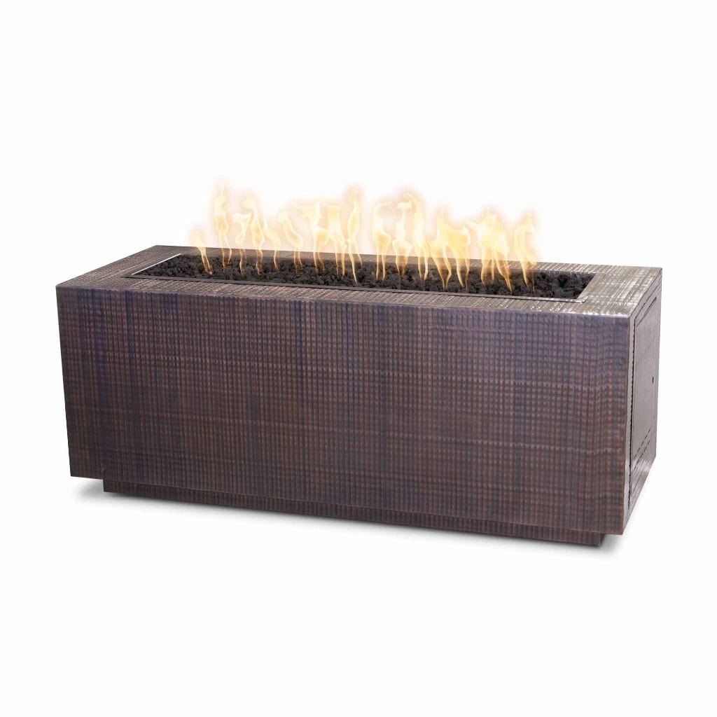 The Outdoor Plus 72" Pismo Copper & Corten Steel & Stainless Steel Rectangle Fire Pit Table