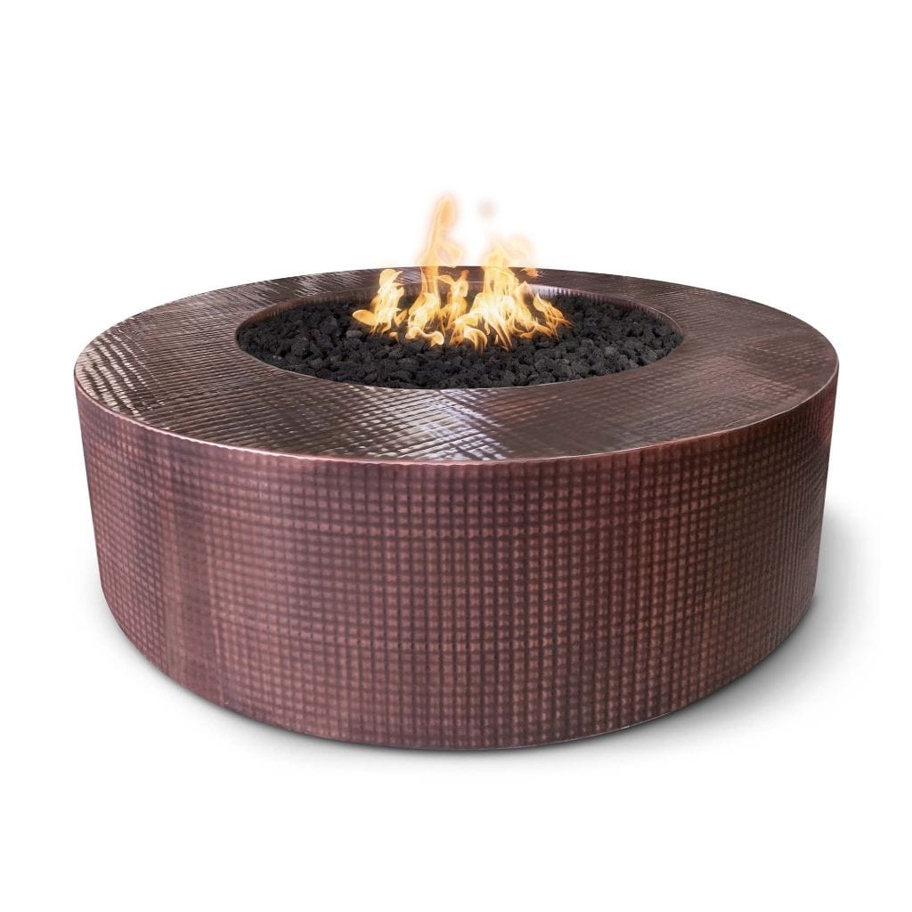 The Outdoor Plus 72" Unity Copper & Corten Steel & Stainless Steel Round Fire Pit - 24" Tall