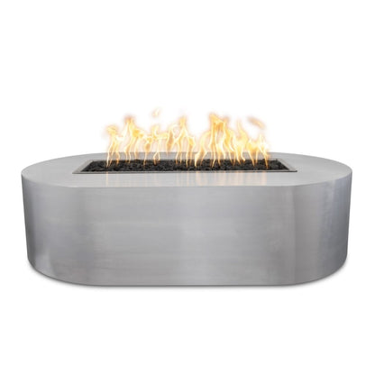 The Outdoor Plus 84" Bispo Copper & Corten Steel & Stainless Steel Rectangle Fire Pit