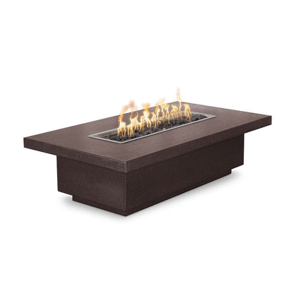 The Outdoor Plus 84" Fremont Powder Coated Steel Rectangle Fire Pit - 15" tall