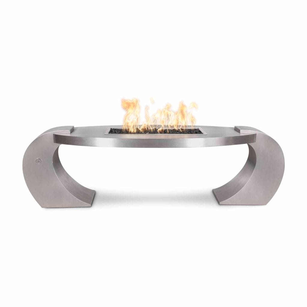 The Outdoor Plus 86" Vernon Stainless Steel Fire Pit Table