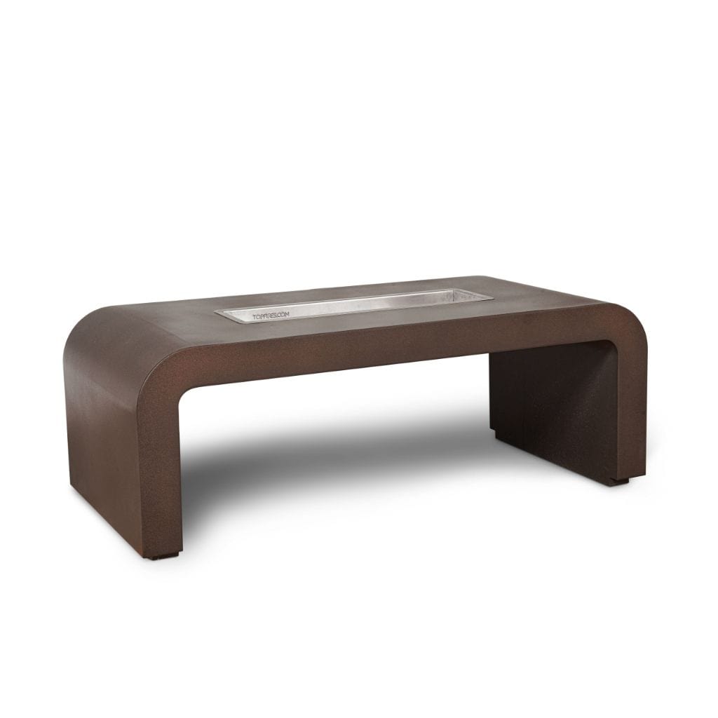 The Outdoor Plus 96" Calabasas Copper & Corten Steel & Stainless Steel Rectangle Fire Pit Table