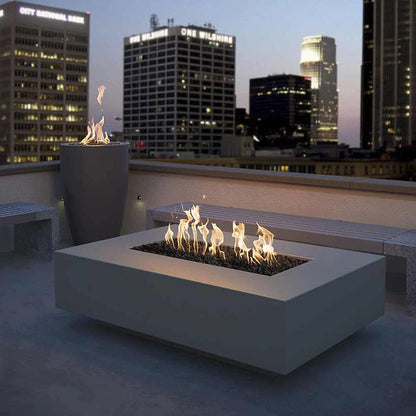 The Outdoor Plus 96" Coronado Copper & Corten Steel & Stainless Steel Rectangle Fire Pit