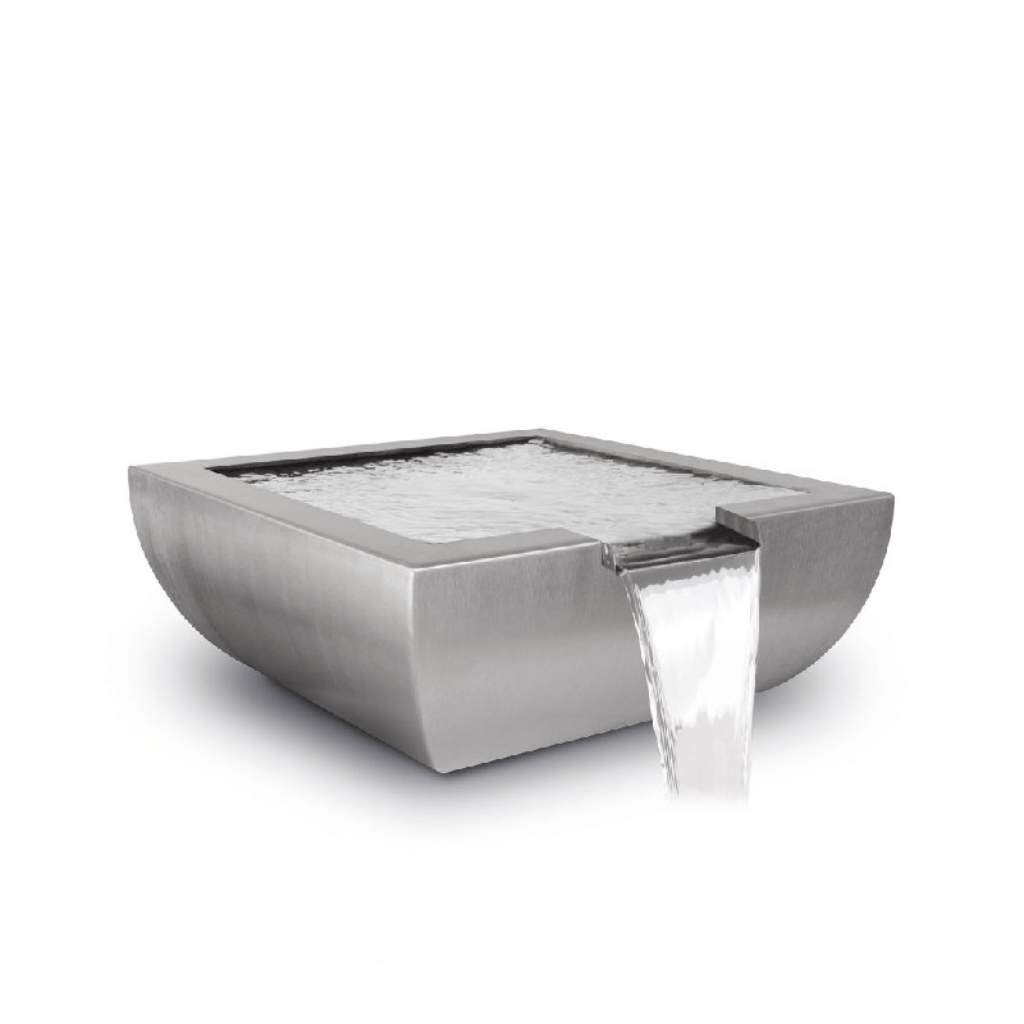 The Outdoor Plus Avalon Hammered Copper & Stainless Steel Square Water Bowl