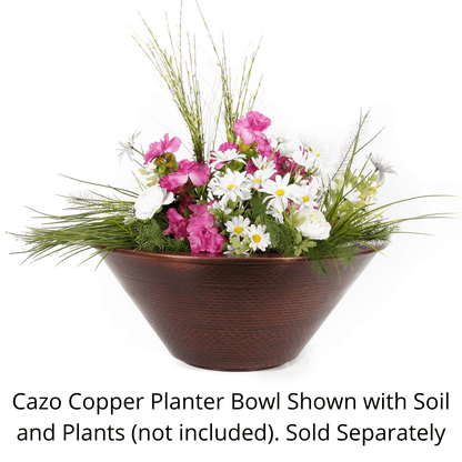 The Outdoor Plus Cazo Hammered Copper Round Planter Bowl