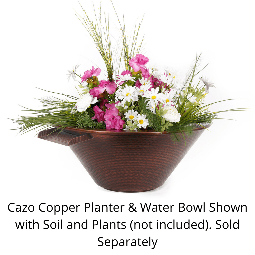The Outdoor Plus Cazo Hammered Copper Round Planter & Water Bowl