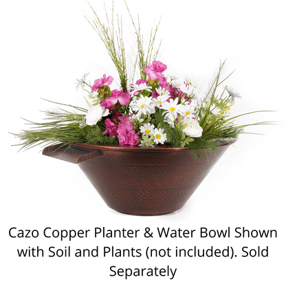 The Outdoor Plus Cazo Hammered Copper Round Planter & Water Bowl