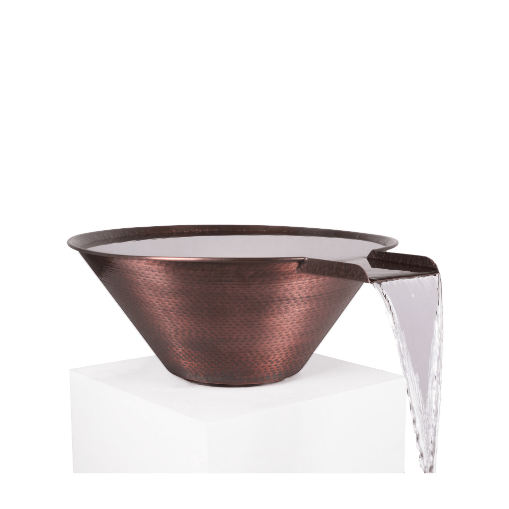 The Outdoor Plus Cazo Hammered Copper Round Water Bowl