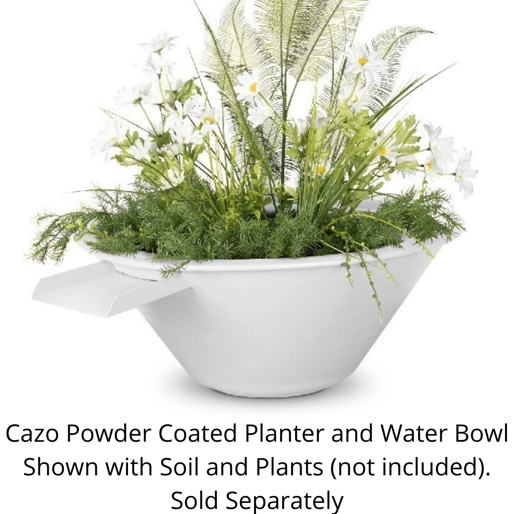 The Outdoor Plus Cazo Powder Coated Steel Round Planter & Water Bowl