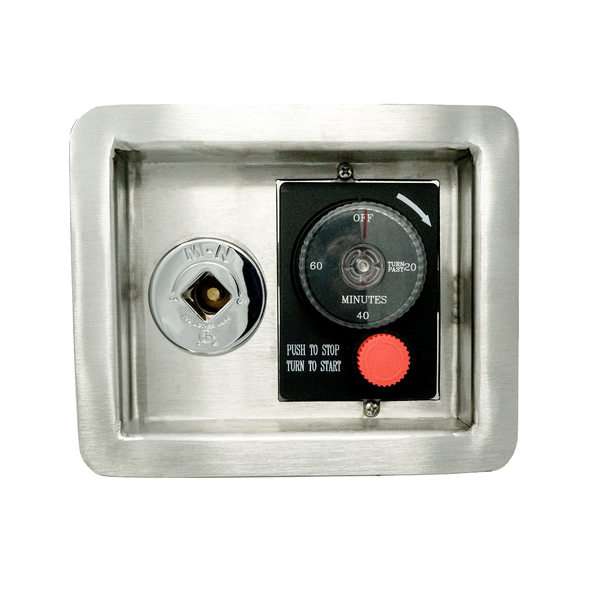 The Outdoor Plus Gas Timer With E-Stop & Key Valve - Recessed Panel