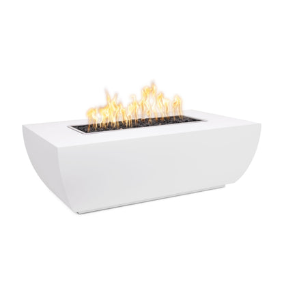 The Outdoor Plus Linear Avalon 84" Hammered Copper Natural Gas Fire Pit 15” Tall with 110V Electronic Ignition