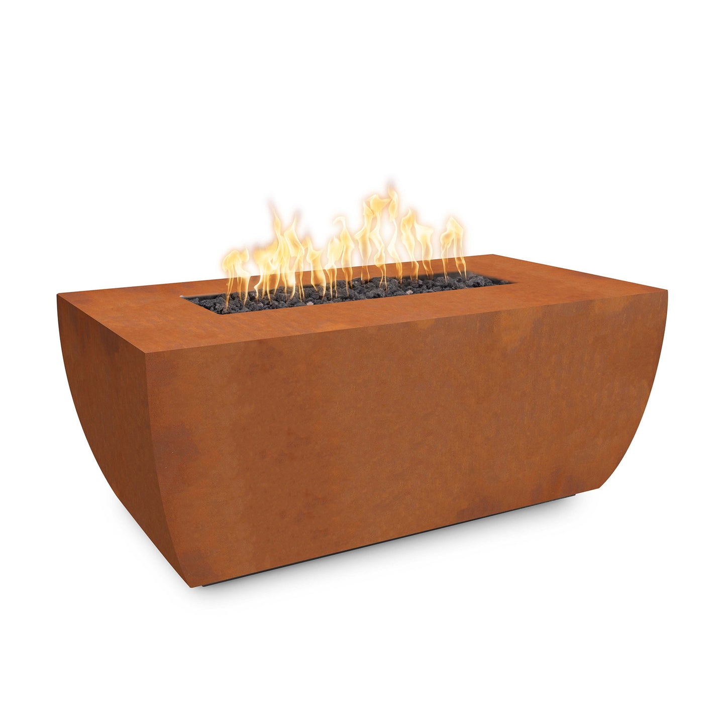 The Outdoor Plus Linear Avalon 84" Stainless Steel Liquid Propane Fire Pit 24” Tall with Flame Sense with Spark Ignition