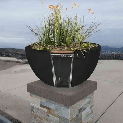 The Outdoor Plus Luna GFRC Concrete Round Planter and Water Bowl