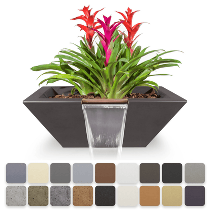 Planter and Water Bowl 24-Inch / Ash The Outdoor Plus Maya GFRC Concrete Square Planter and Water Bowl