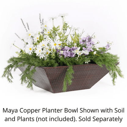 The Outdoor Plus Maya Hammered Copper Square Planter Bowl
