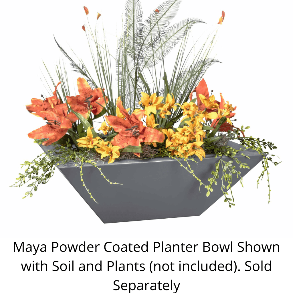 The Outdoor Plus Maya Powder Coated Steel Square Planter Bowl