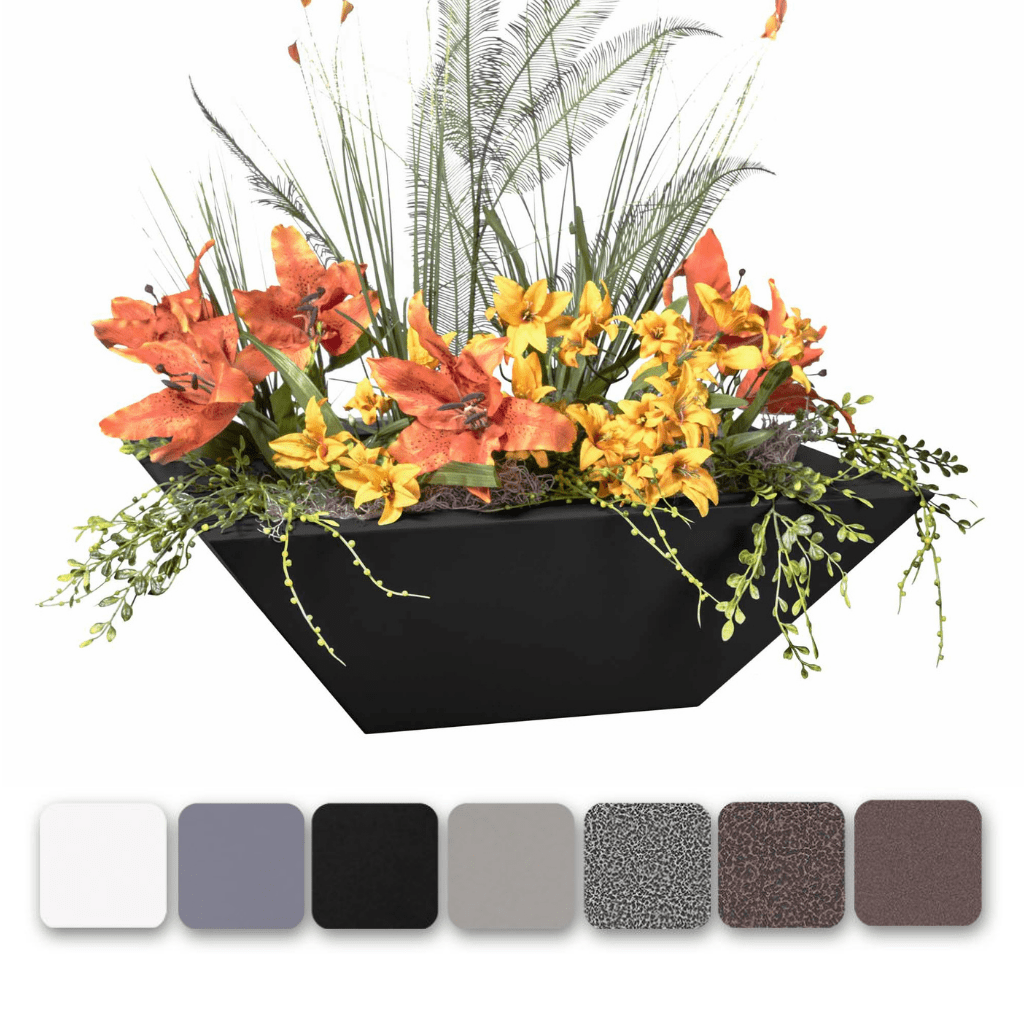 The Outdoor Plus Maya Powder Coated Steel Square Planter Bowl