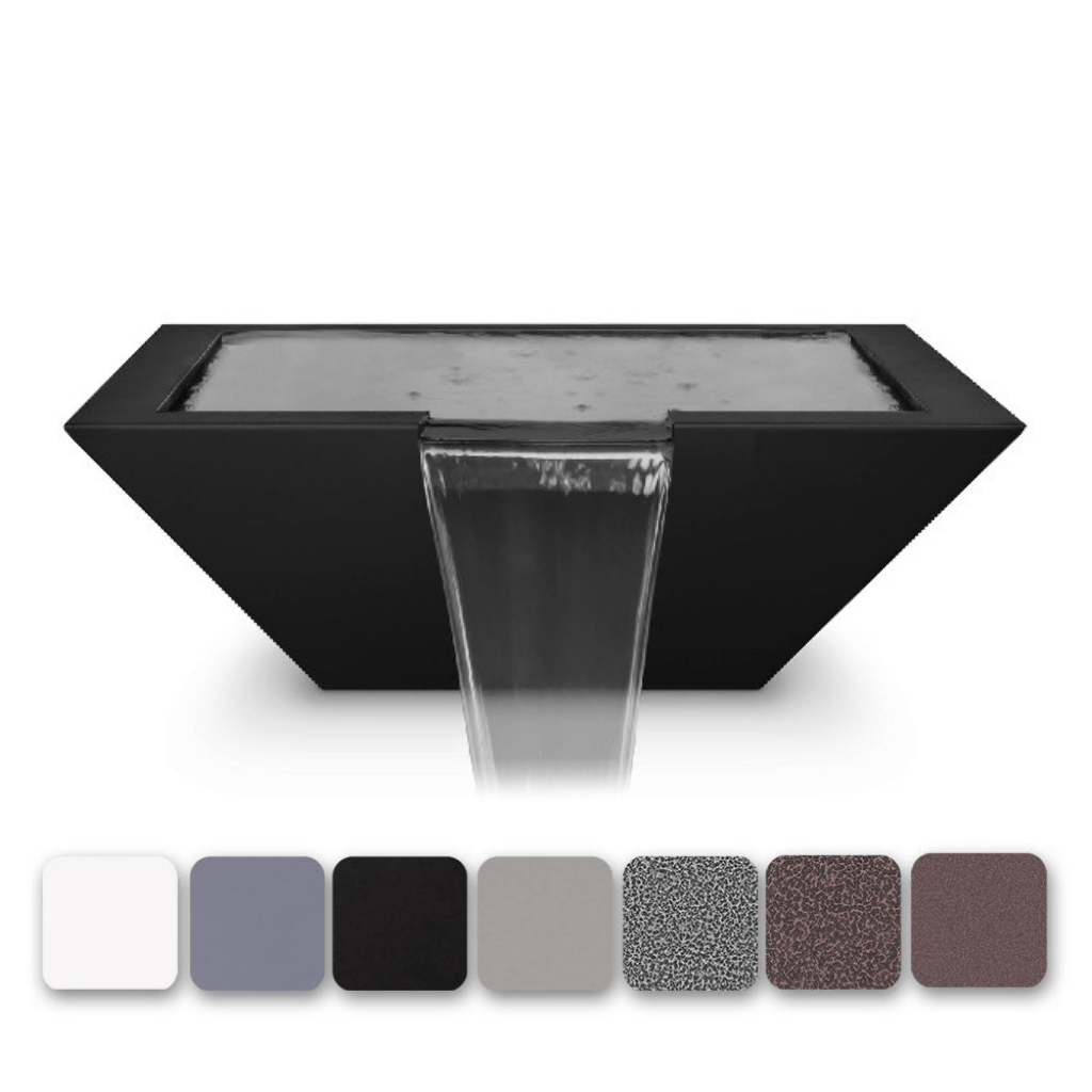 The Outdoor Plus Maya Powder Coated Steel Square Water Bowl