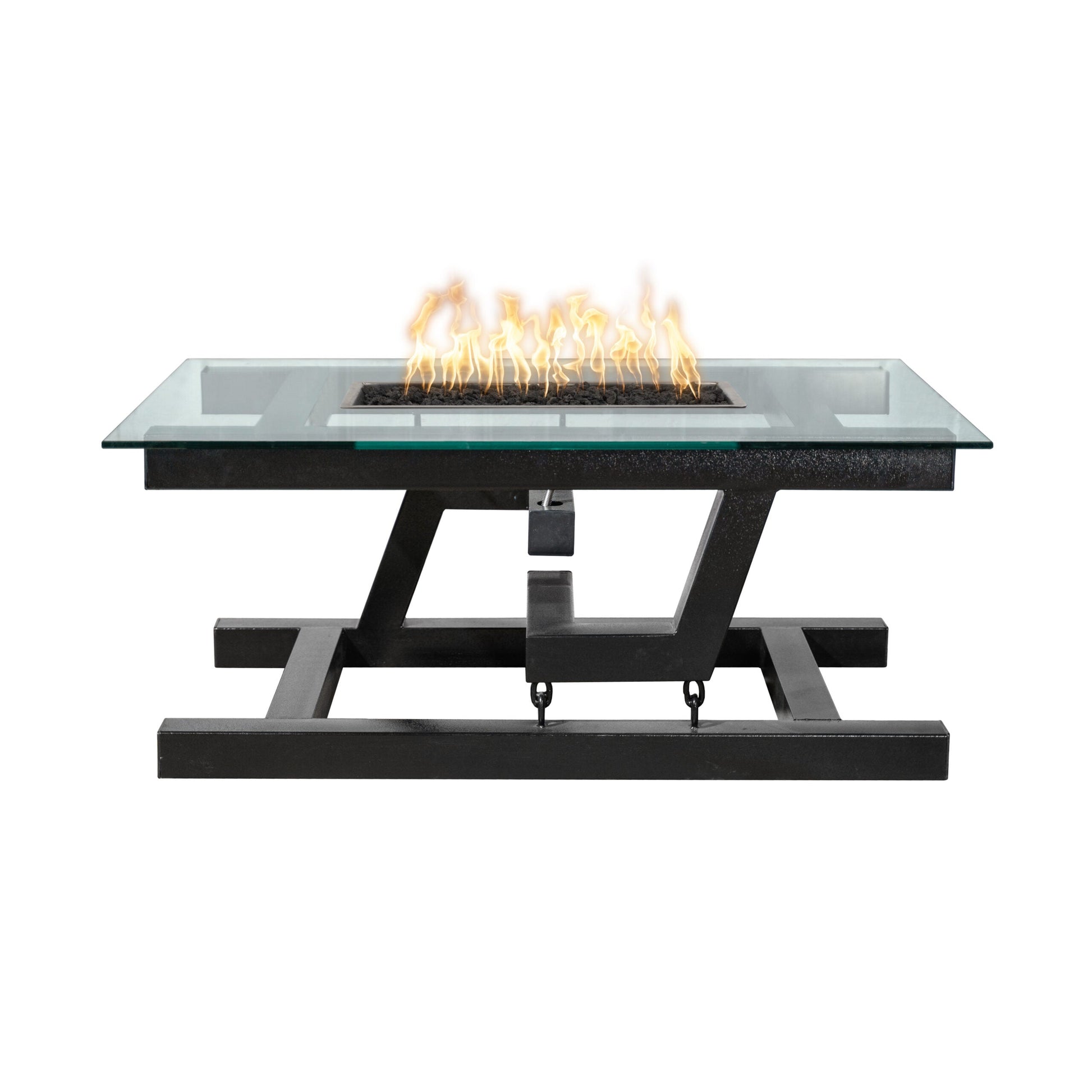 The Outdoor Plus Newton 38" Copper Vein Powder Coated Metal Natural Gas Fire Pit with Floating Appearance & Match Lit Ignition