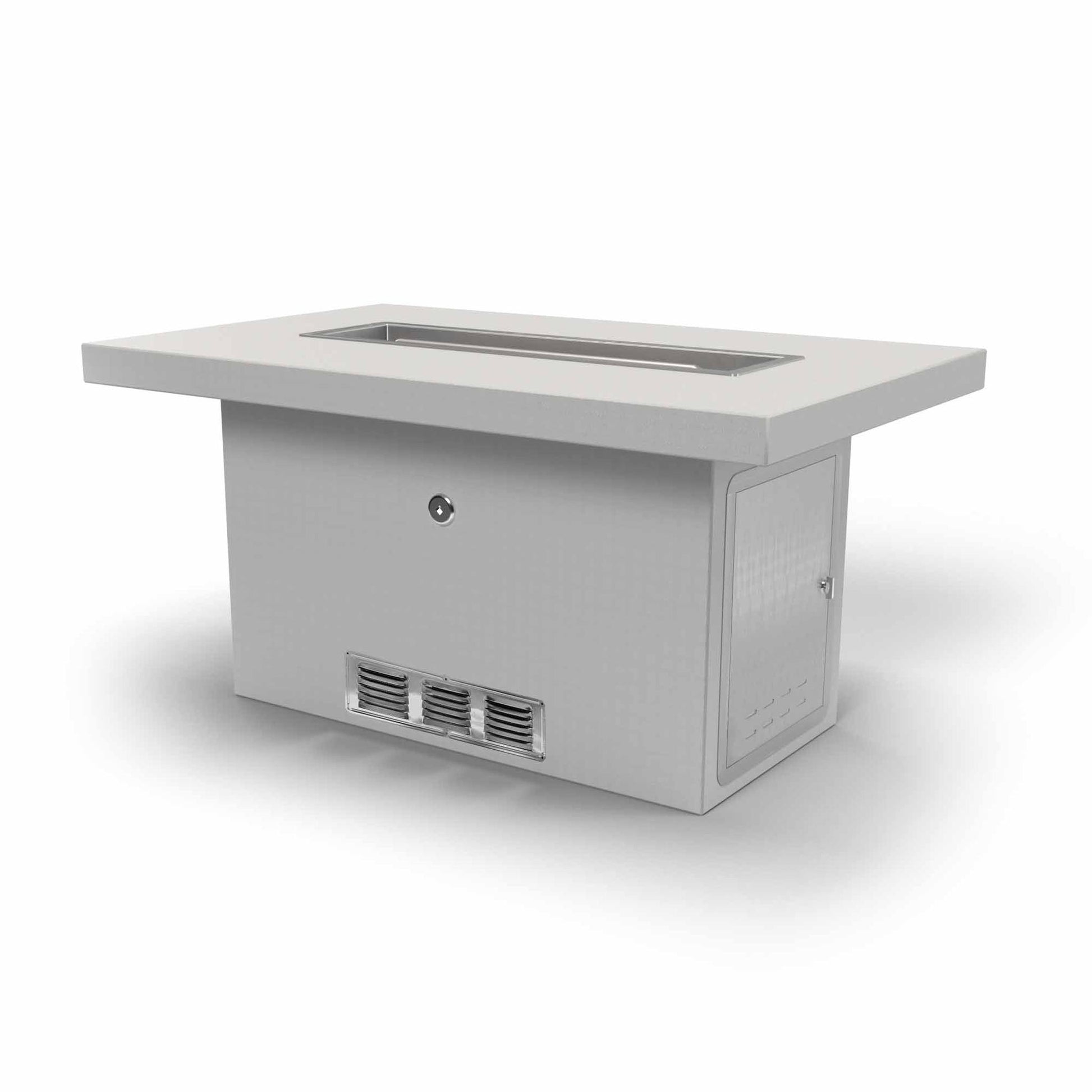 The Outdoor Plus Rectangular 72" Hardieboard & Steel Frame Natural Gas Ready to Finish Fire Table with Door & 10V Electronic Ignition
