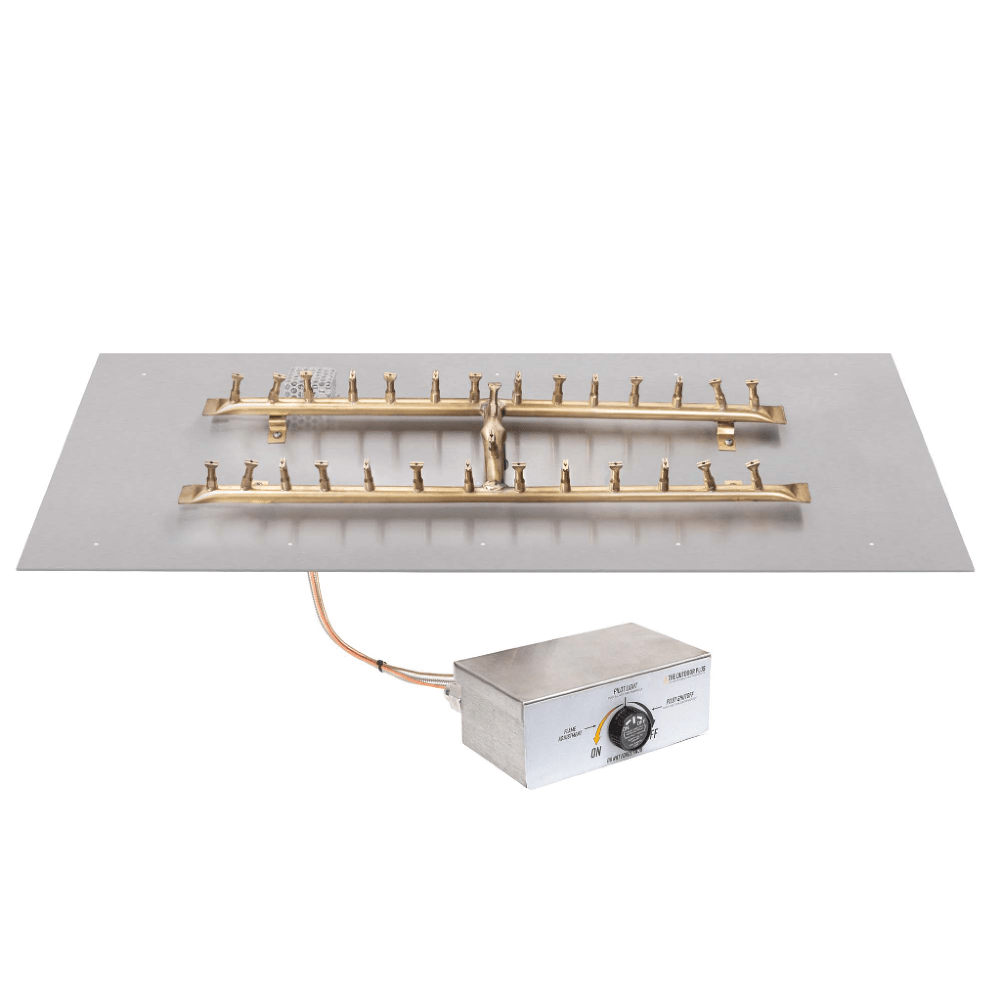The Outdoor Plus Rectangular Flat Pan With Brass 'H' Bullet Burner