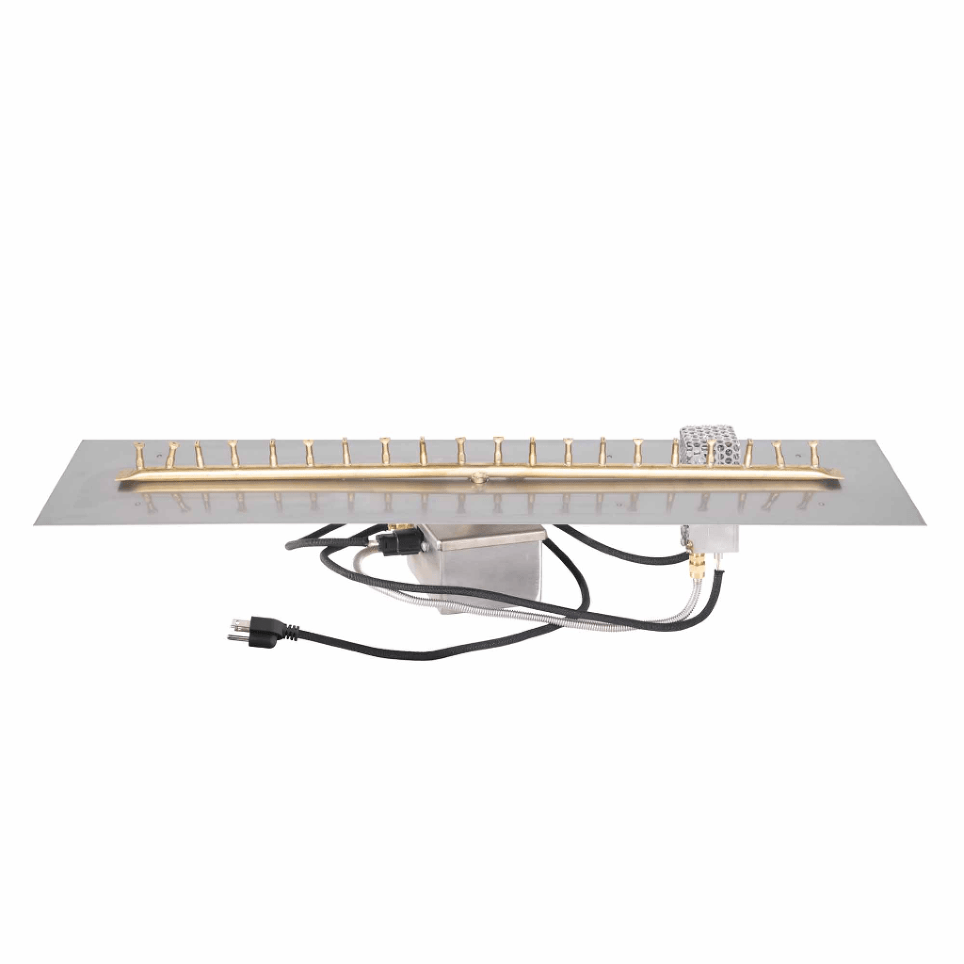 The Outdoor Plus Rectangular Flat Pan With Brass Linear Bullet Burner