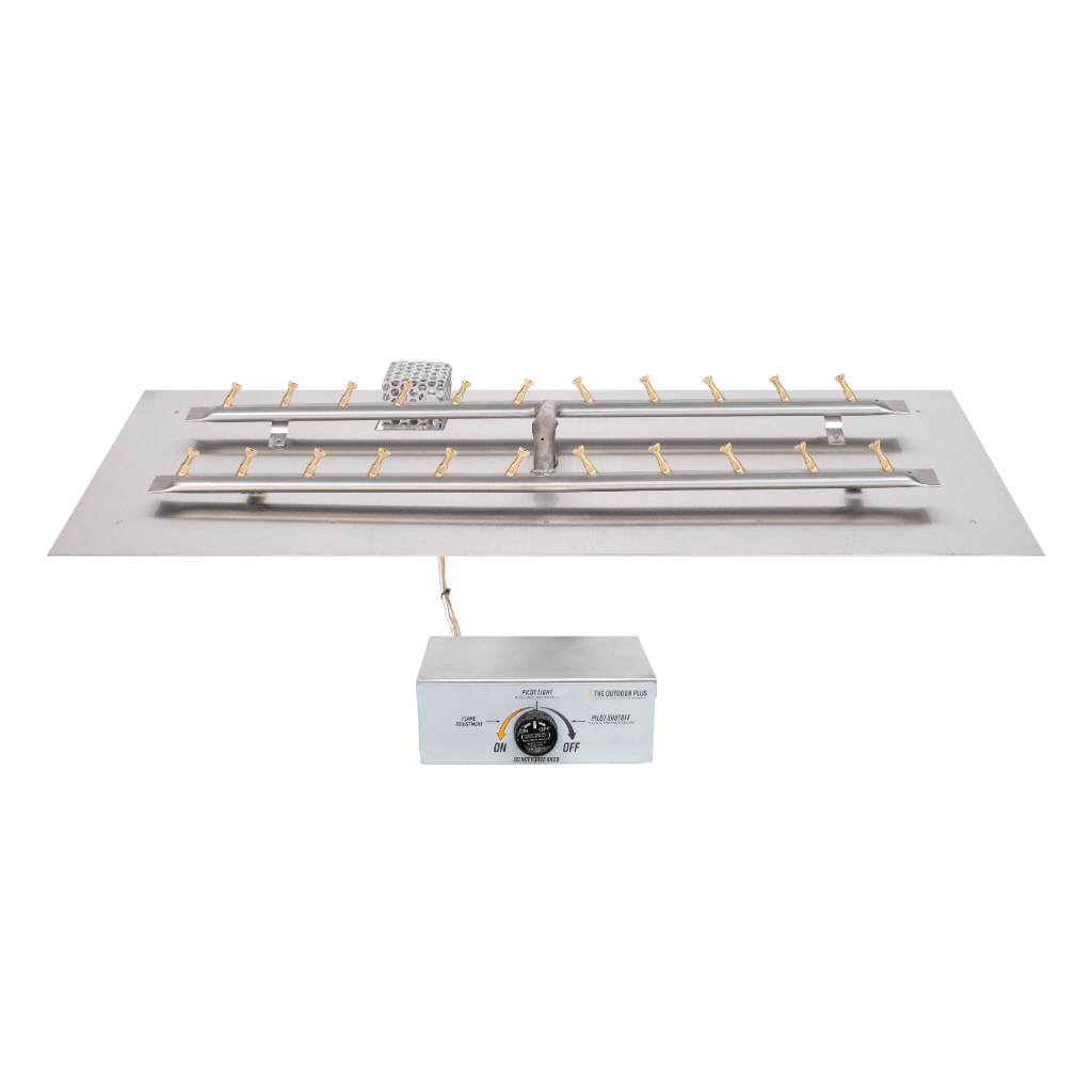 The Outdoor Plus Rectangular Flat Pan With Stainless Steel 'H' Bullet Burner