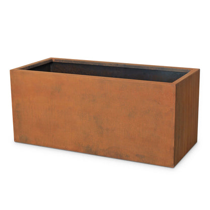 The Outdoor Plus Rectangular Moderna 48" Corten Steel Planter