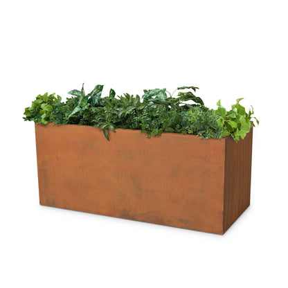 The Outdoor Plus Rectangular Moderna 48" Corten Steel Planter