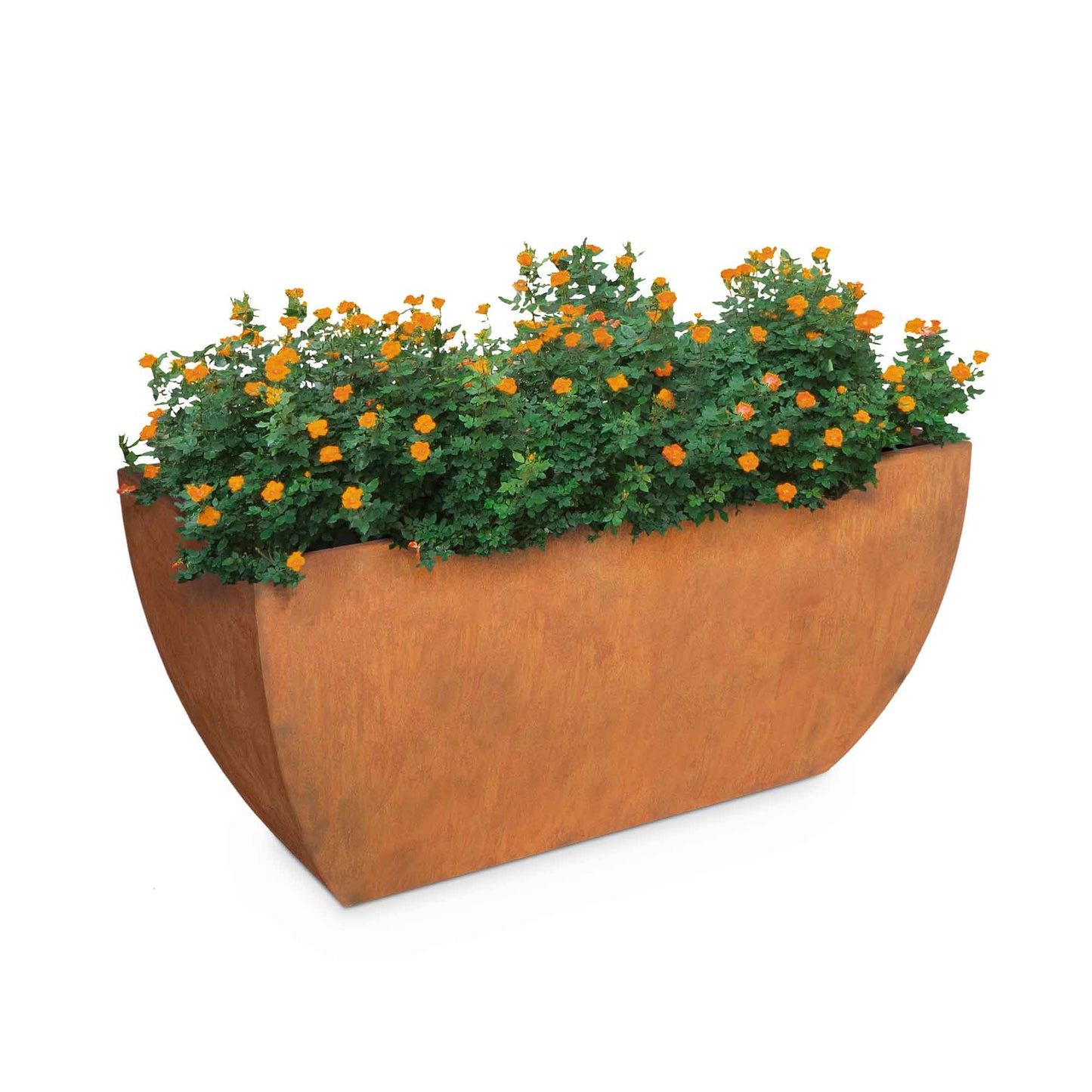 The Outdoor Plus Rectangular Tuscon 48" Corten Steel Planter