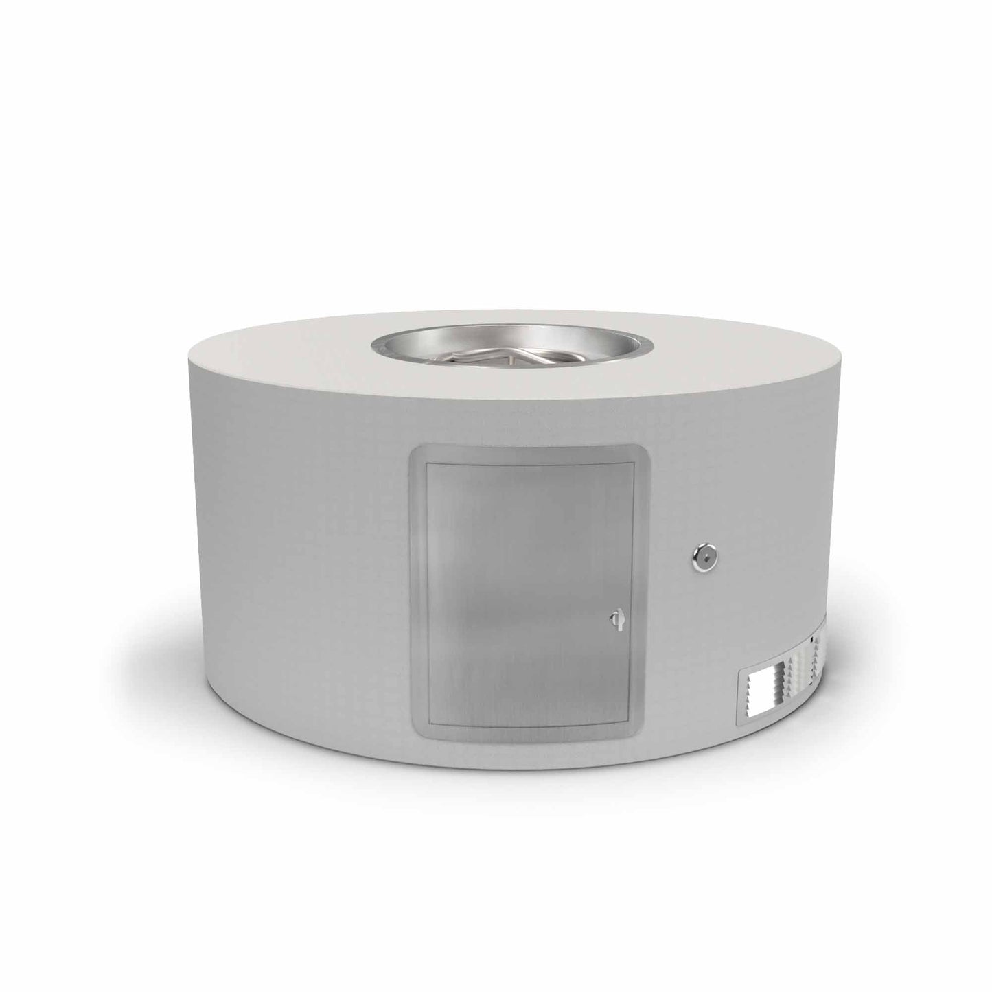 The Outdoor Plus Round 48" Hardieboard & Steel Frame Natural Gas Ready to Finish Fire Pit with Door & Match Lit Ignition