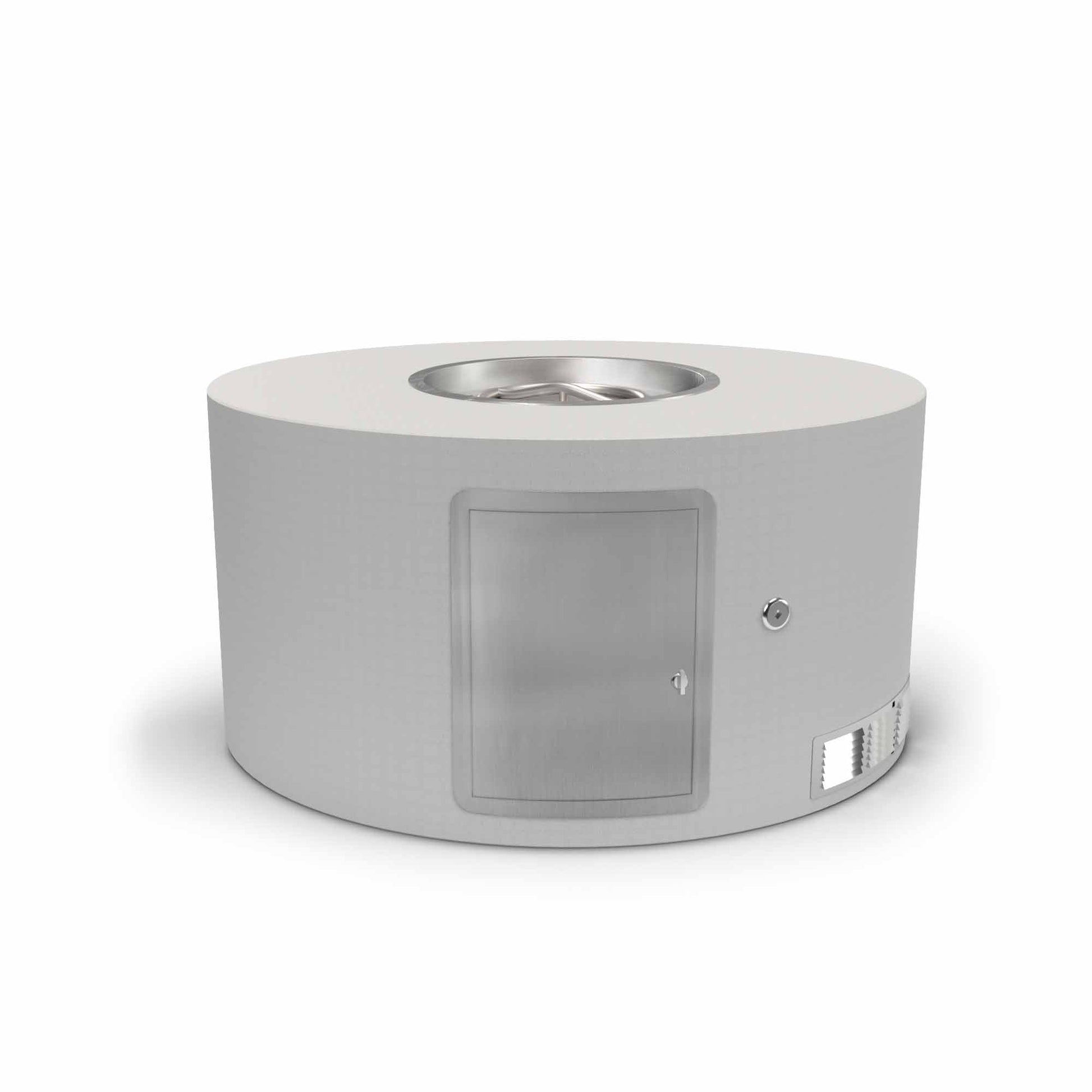 The Outdoor Plus Round 48" Hardieboard & Steel Frame Natural Gas Ready to Finish Fire Pit with Door & Match Lit Ignition