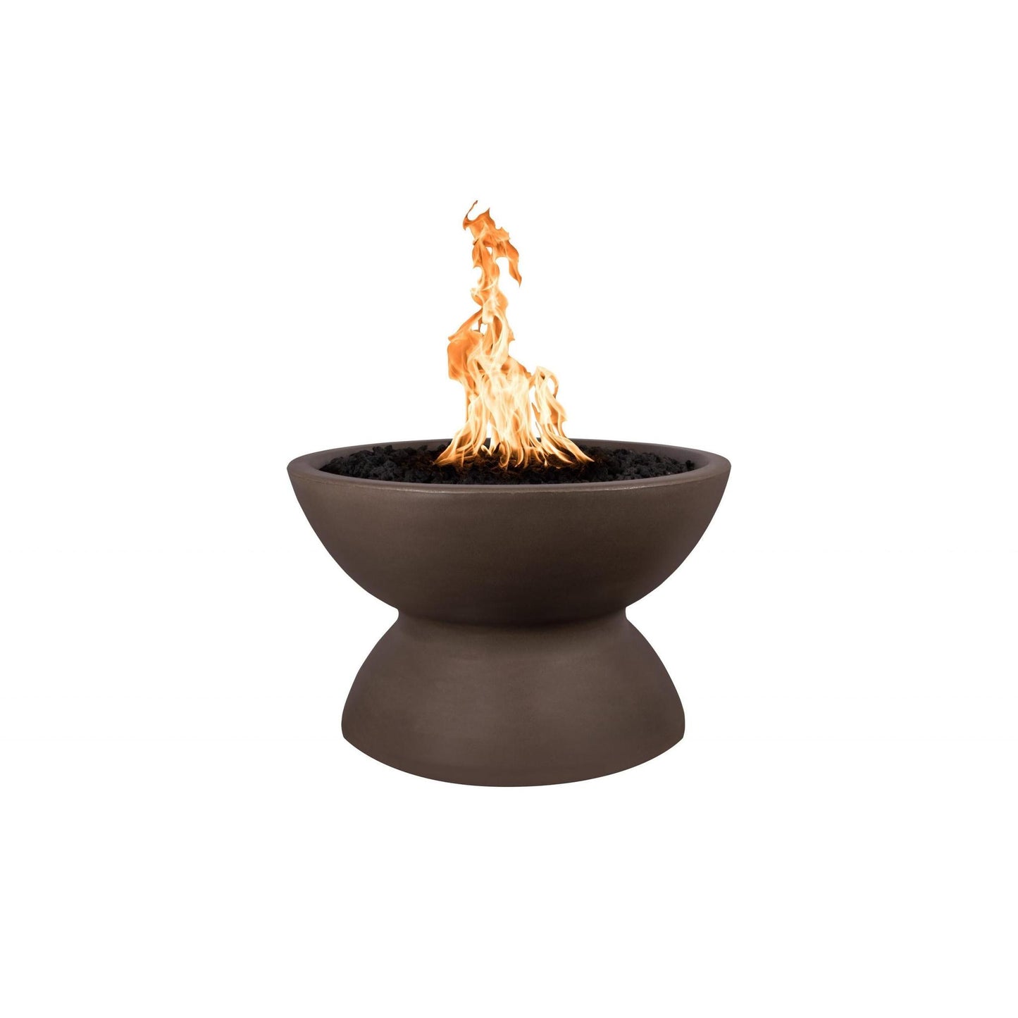 The Outdoor Plus Round Copa 33" Rustic White GFRC Concrete Liquid Propane Fire Pit with Match Lit Ignition